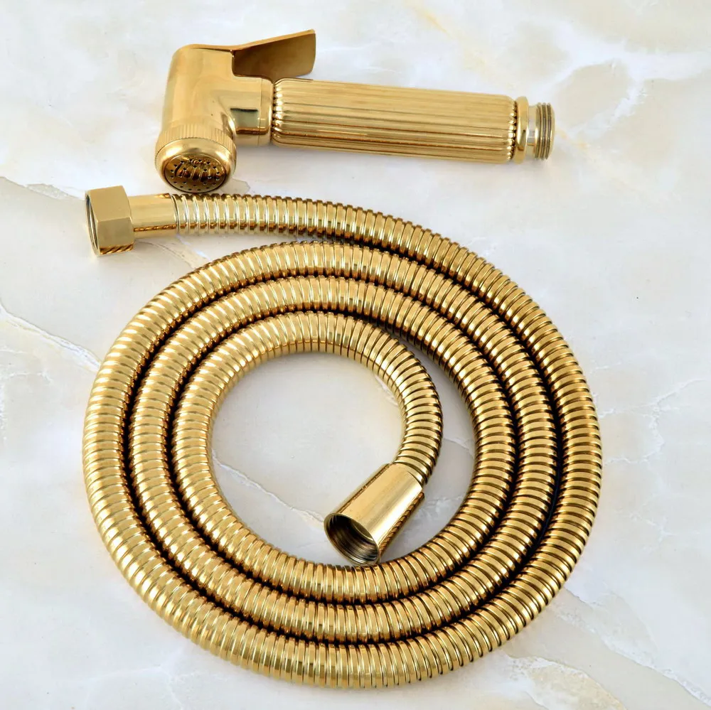 

Gold Color Brass Hand Held Toilet Bidet Spray Shower Head + 1.5m Hose Lhh037