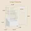Kids Bookshelf and Stuffed Animal Storage - Multi-Function Nursery Book Shelves with Leather Toy Box and Display, Toy Organizer 3