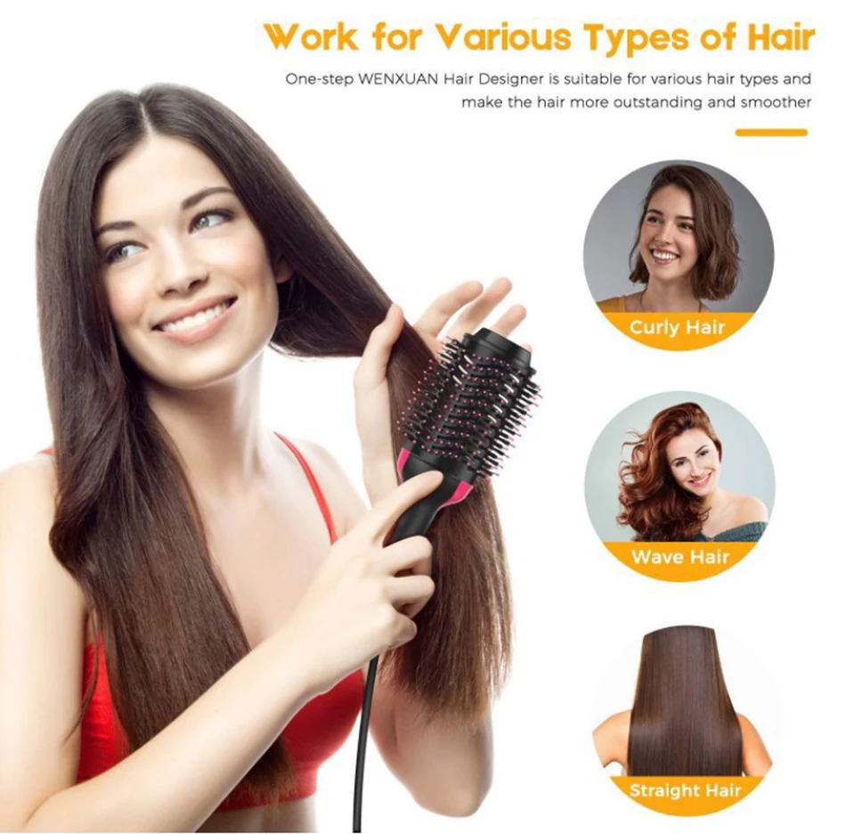 Secador de Cabelo Escova de ar Gerador de Íons Escova de Cabelo 3 em 1 Passo Quente Volumizer Atualizar Negativos Pente Estilo Escova Casa Salão Beleza um 3 Computers & Electronics