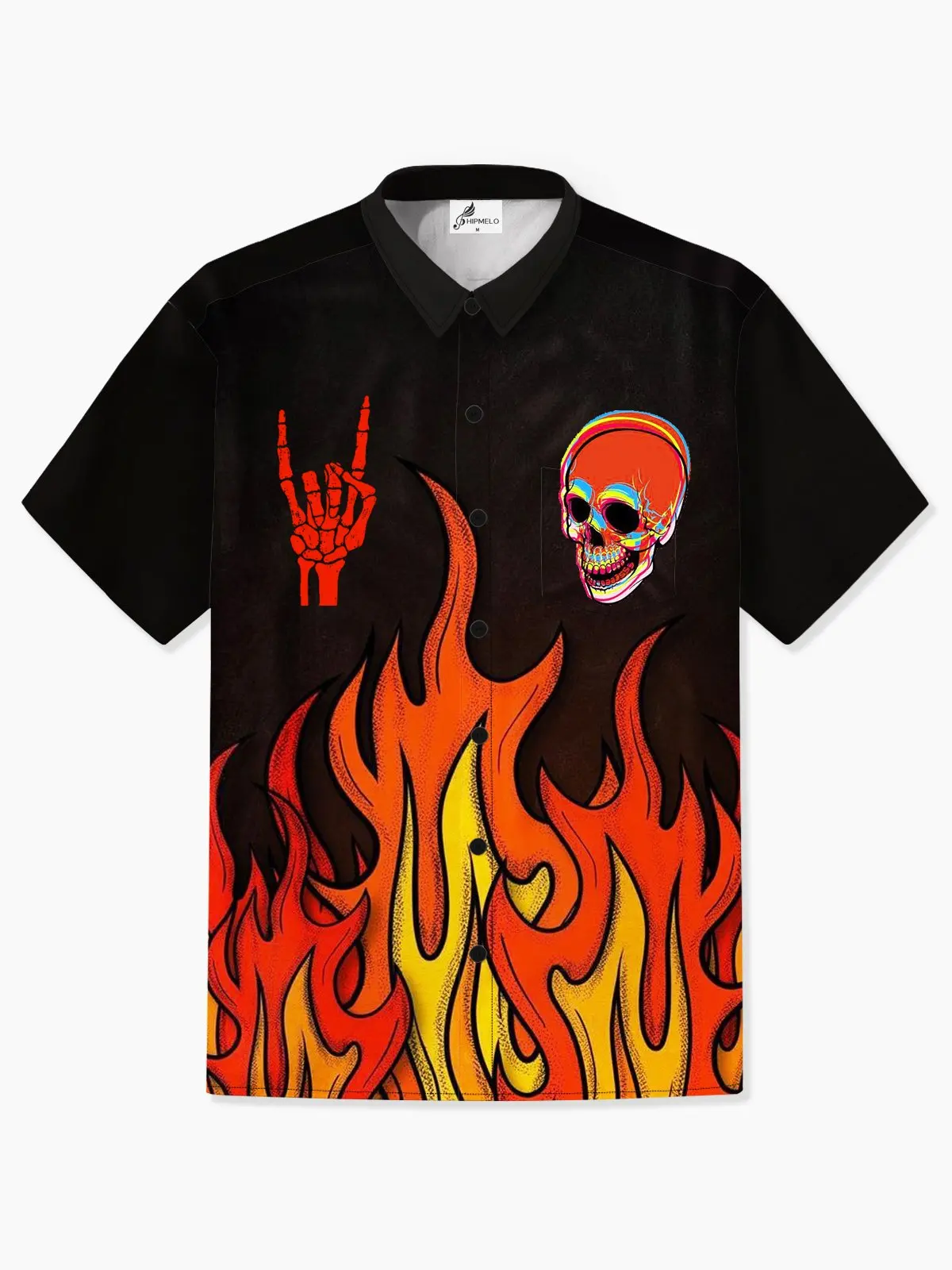 thumbnail image 1 of Camisa de calavera para hombre, camisa con estampado 3D de roca, de secado rápido, camisetas de manga corta, ropa informal de verano para hombre, camisas de moda callejera para niños, 1 of 5