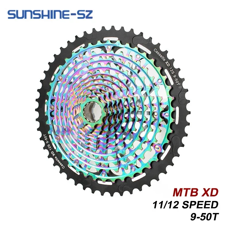

SUNSHINE-SZ MTB Mountain Bike Flywheel XD 11/12 Speed 9-50T Lightweight Colorful Cassette for Shimano SRAM Transmission System