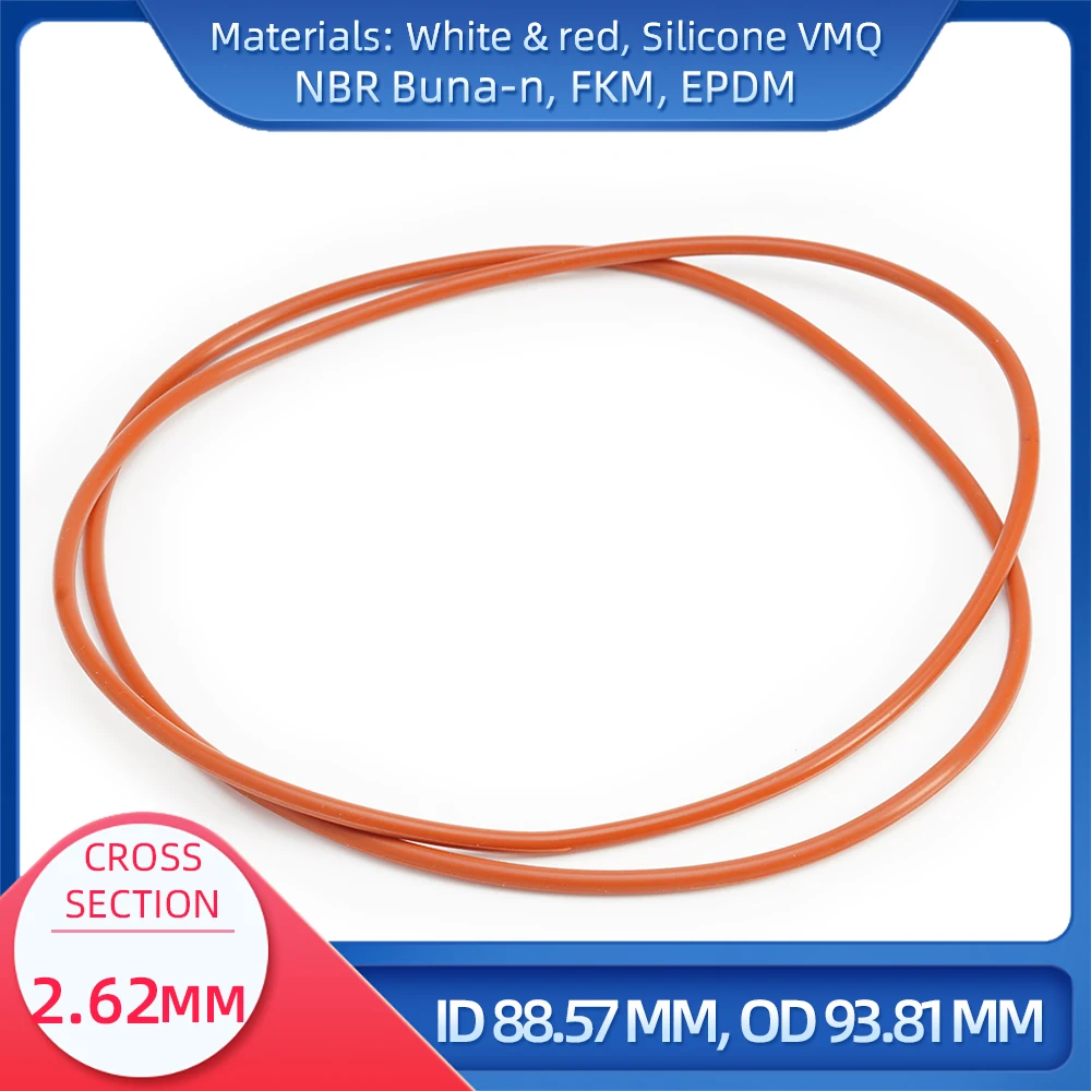 

O Ring CS 2.62 mm ID 88.57 mm OD 93.81 mm Material With Silicone VMQ NBR FKM EPDM ORing Seal Gaske