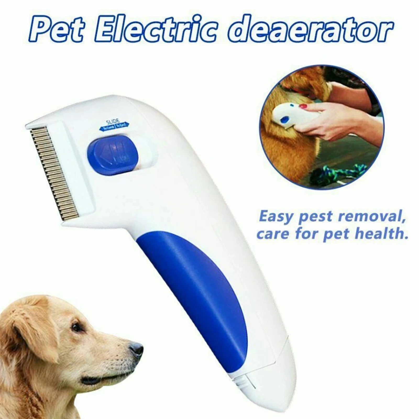 Electric Flea Comb for Dogs & Cats Pet Brush Battery Powered