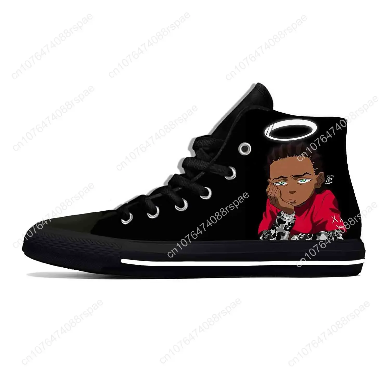 Anime Manga Cartoon Boondocks Huey Riley Freeman Hot Casual Shoes High Top Lightweight Board Shoes Breathable Men Women Sneakers
