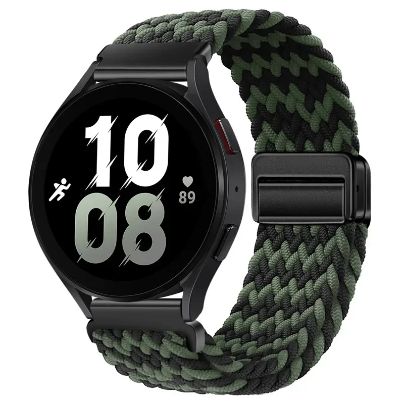 Magnetic Braided Solo Loop Nylon Strap - Breathable Wristband Accessory, 22mm