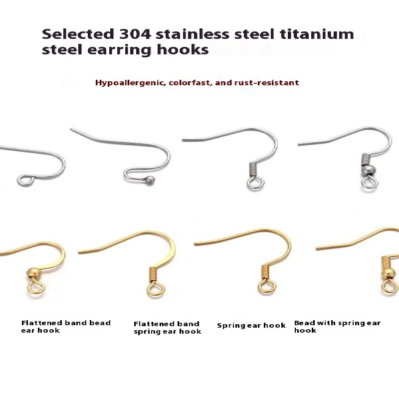 Stainless Steel Titanium Earring Findings 50pcs Stainless Steel