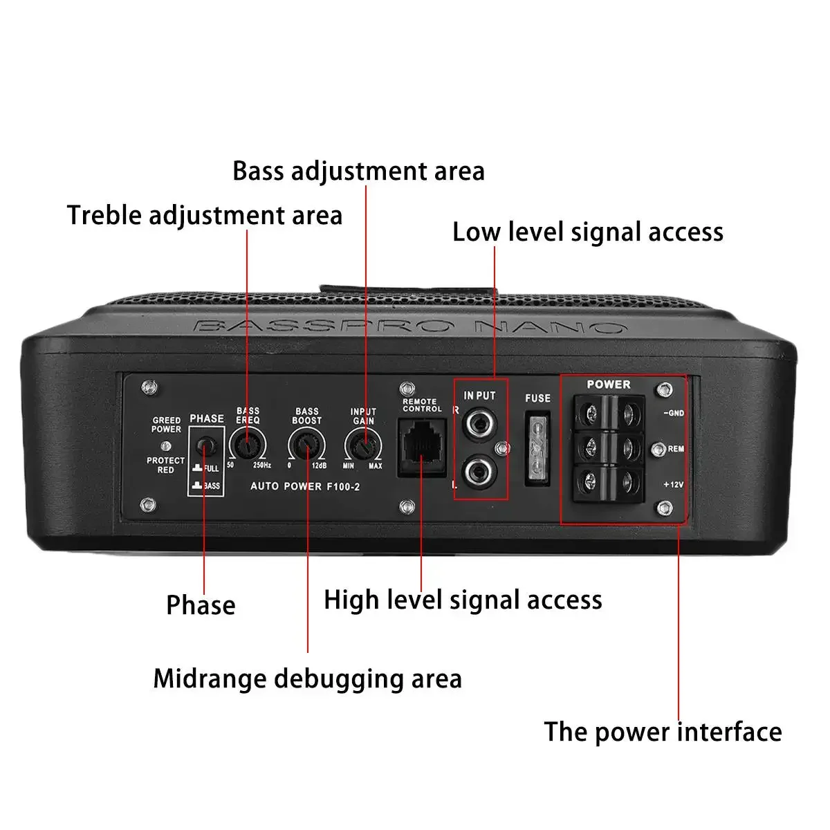 10 Inch 900W Car Subwoofer Car Audio Slim Under Seat Active Bass Amplifier Speaker Amplifier Subwoofers Woofer 12V Body Kit