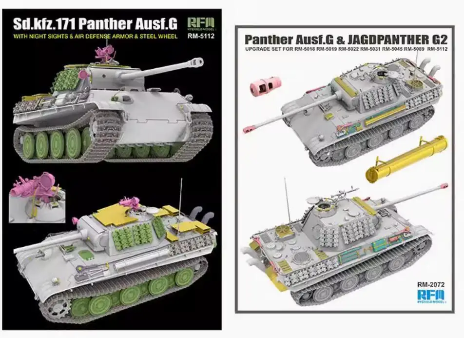 

Rye Field RM5112 & RM2072 1/35 Scale Sd.kfz.171 Panther Ausf.G & Upgrade Set Model Kit