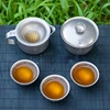 Keith Titanium Kung Fu Tea Set Portable Outdoor Camping Tableware Teapot Teacups Hiking Leisure Travel Teaset Gaiwan 6pcs 1