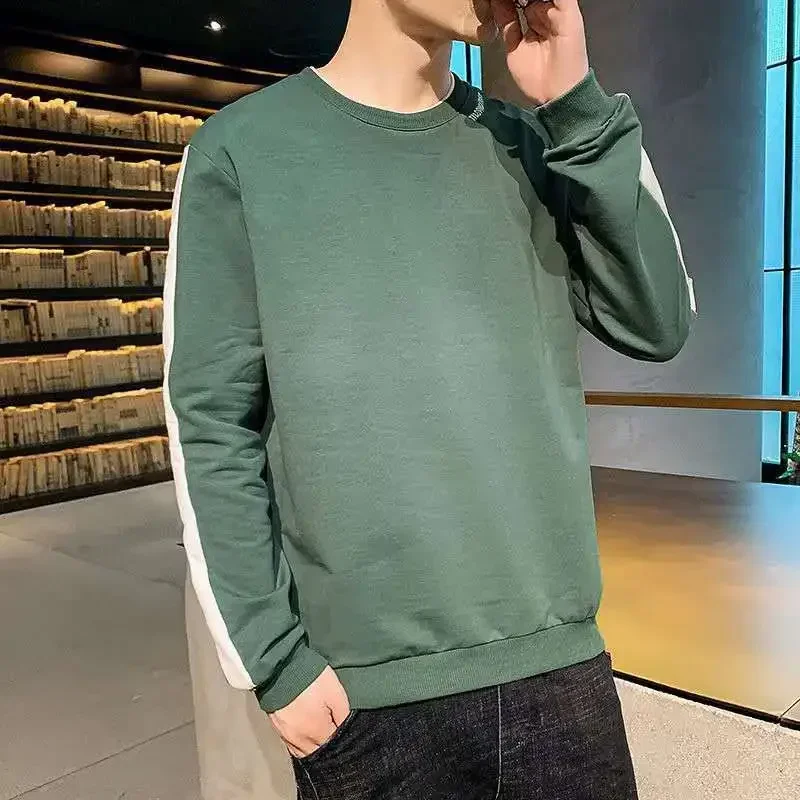 Sudaderas superiores Ropa para hombre Jersey Camiseta para hombre Cuello redondo Casual Negro F Con estilo coreano Talla Tendencias de moda 2024 A
