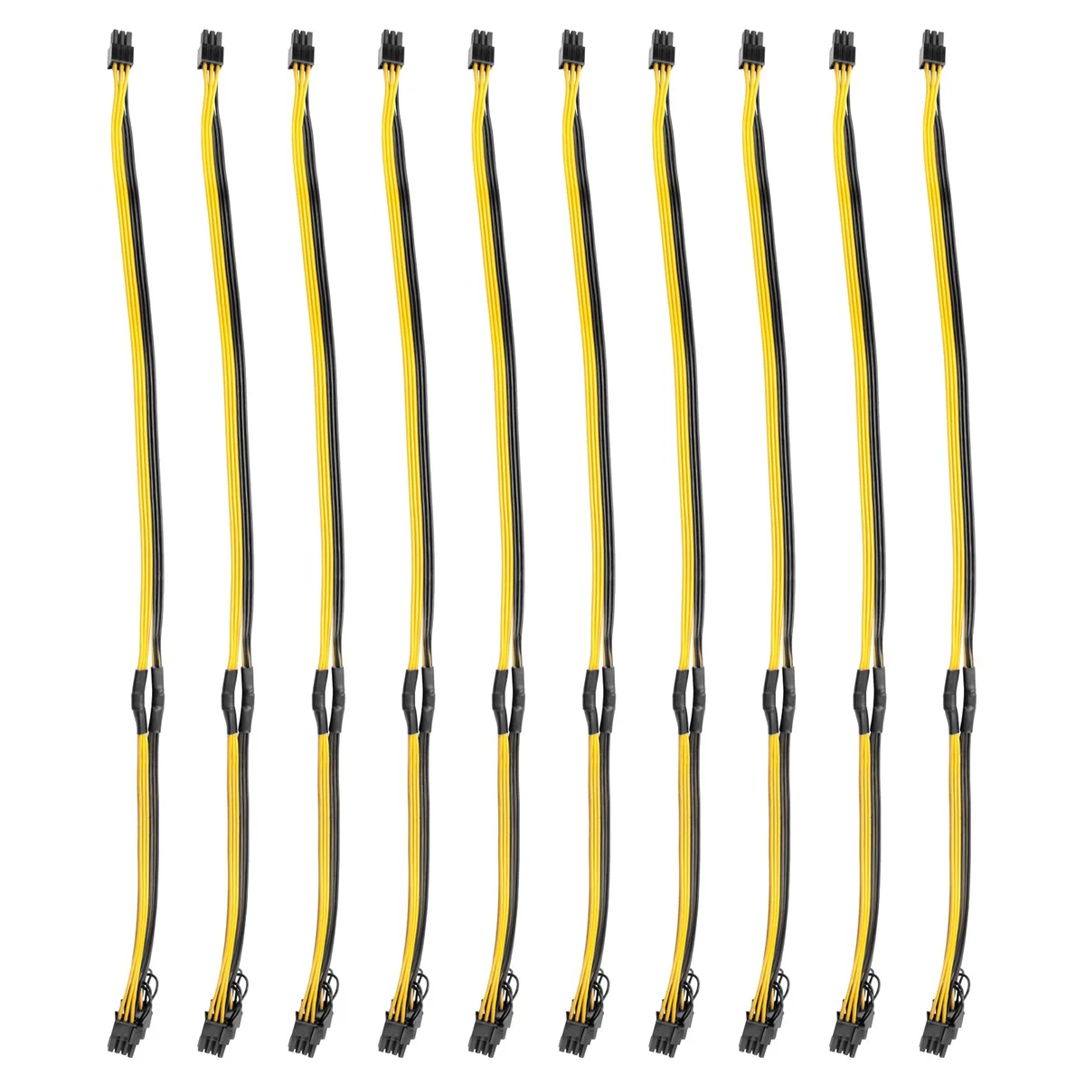 

10Pcs PCI-E PCIE 6Pin to Dual 8Pin 6+2Pin Adapter Cable Graphics GPU Video Power Cable 16AWG+18AWG for Miner Mining