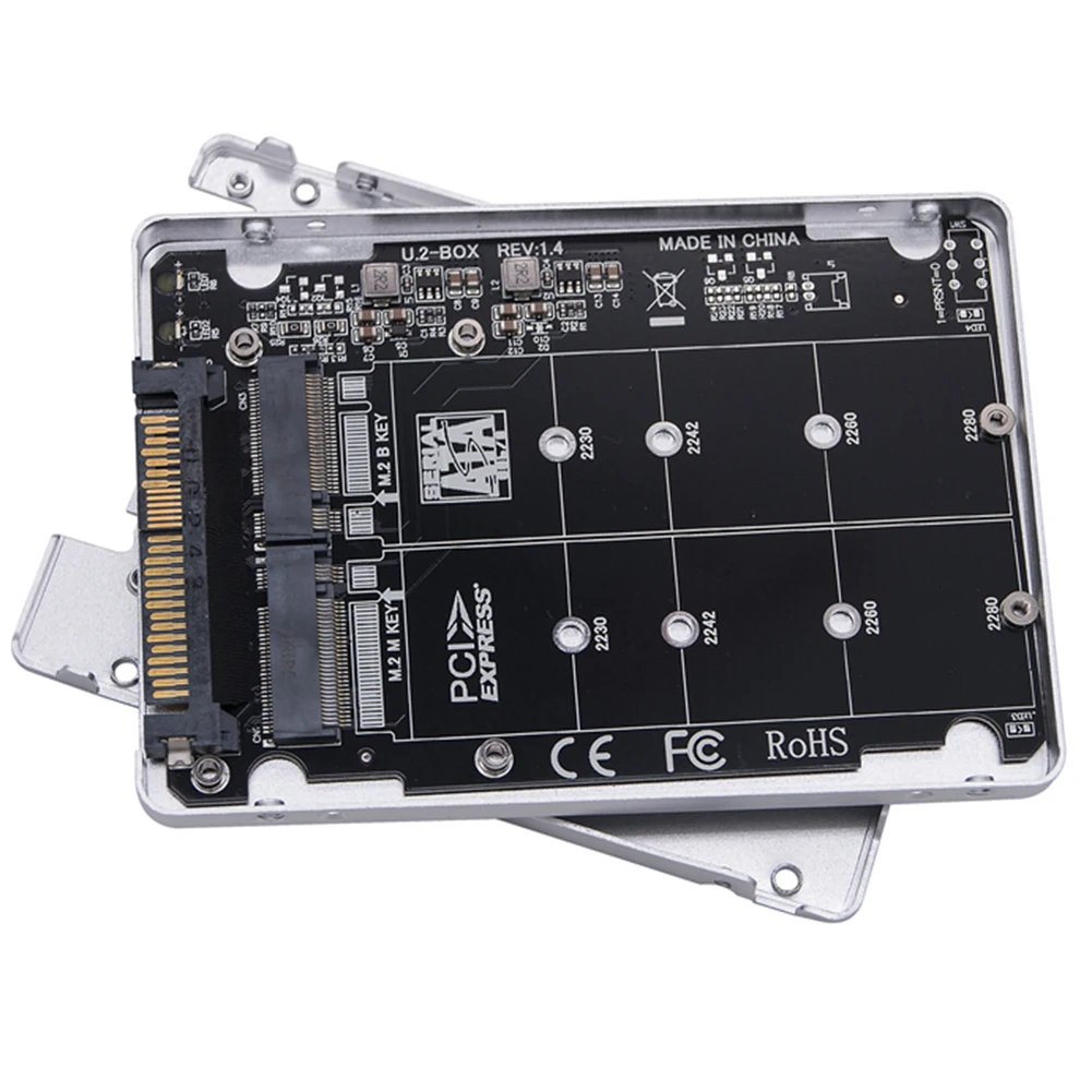 M.2 SSD To U.2 Adapter Card M.2 NVMe SATA-Bus NGFF SSD To PCI-e U.2 Adapter with Case NVME M.2 2280 SSD To U.2 SFF-8639 Adapter