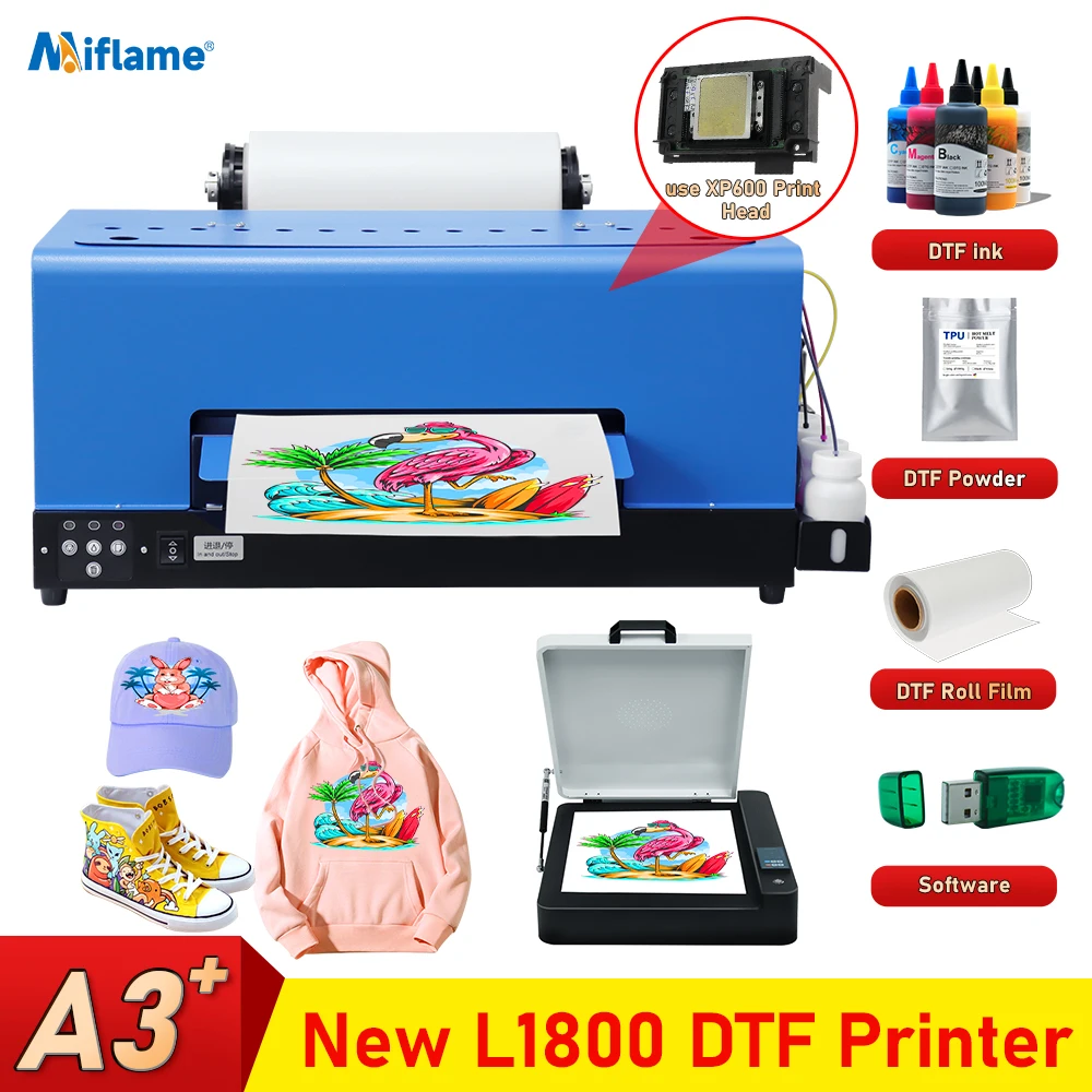 

A3 DTF Printer For Epson XP600 T shirt Printing Machine with Roll Feeder Directly to Film Transfer Printer For all Fabric Print