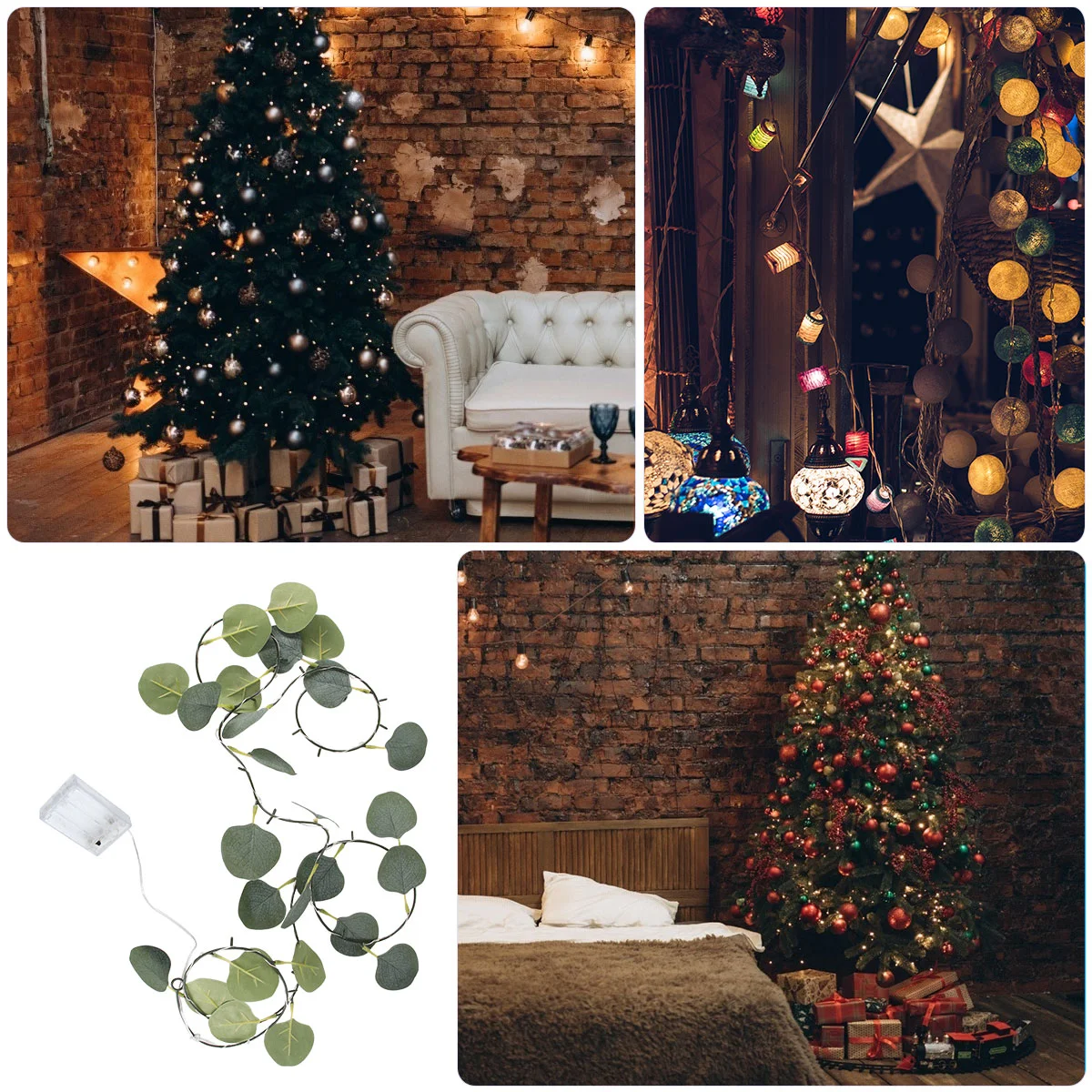

2m Artificial Eucalyptus Leaves Light String 20-LED Vine Fairy Light No Eucalyptus Lights Box Lights And Strings