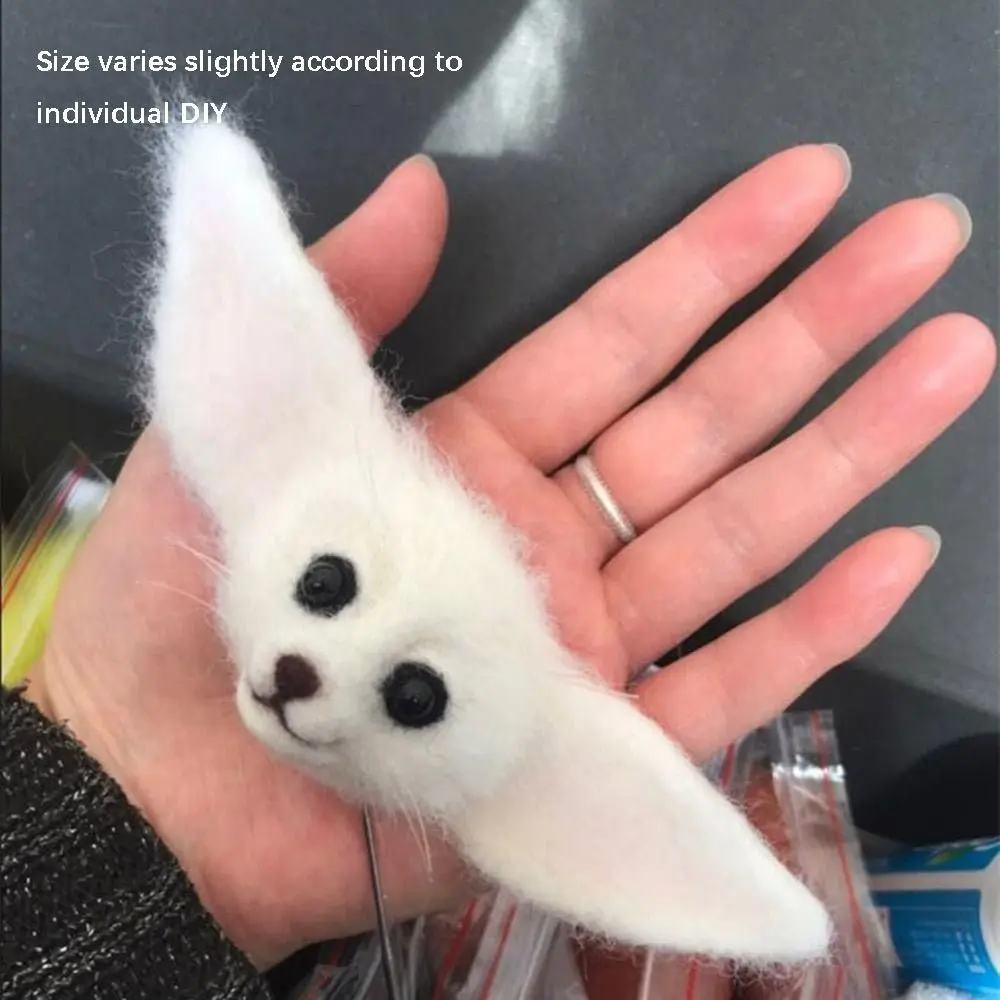 DIY Wool Felt Needle Felting Kit Raw Material Cartoon Animal Wool Doll Brooch Non-Finished Handmade Material Kit