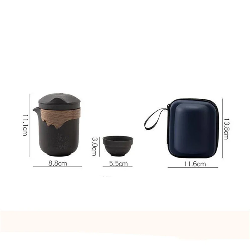 Travel tea set Chinese purple clay sand teaware sets outdoor portable tour tea cups kung fu infuser pot tea set