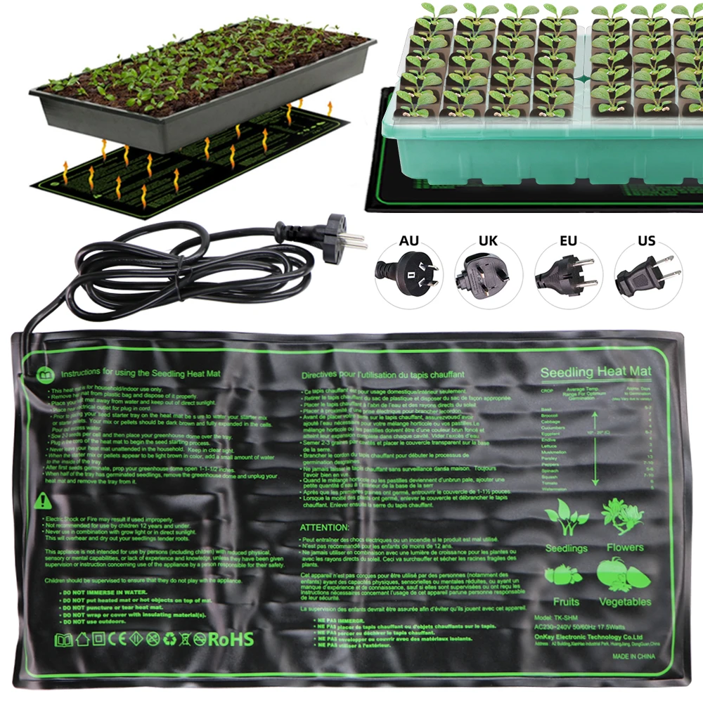 Seedling Heat Mat Waterproof Heat Pad Warm Plant Germination Constant Temperature Heating Pad US UK EU AU Plug Garden Supplies