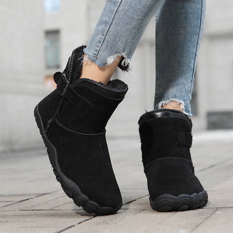Winter Barefoot Boots Men Ankle Boots Plush Warm Snow Shoes Non Slip Casual Sneakers Warm Men Women Shoes Couple's Cotton Shoes - 4