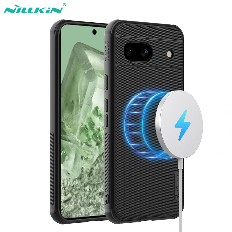 MagSafe Case For Google Pixel 8A Nillkin Frosted Shield Pro Shockproof Magnetic Wireless Charging Back Cover For Google Pixel 8A
