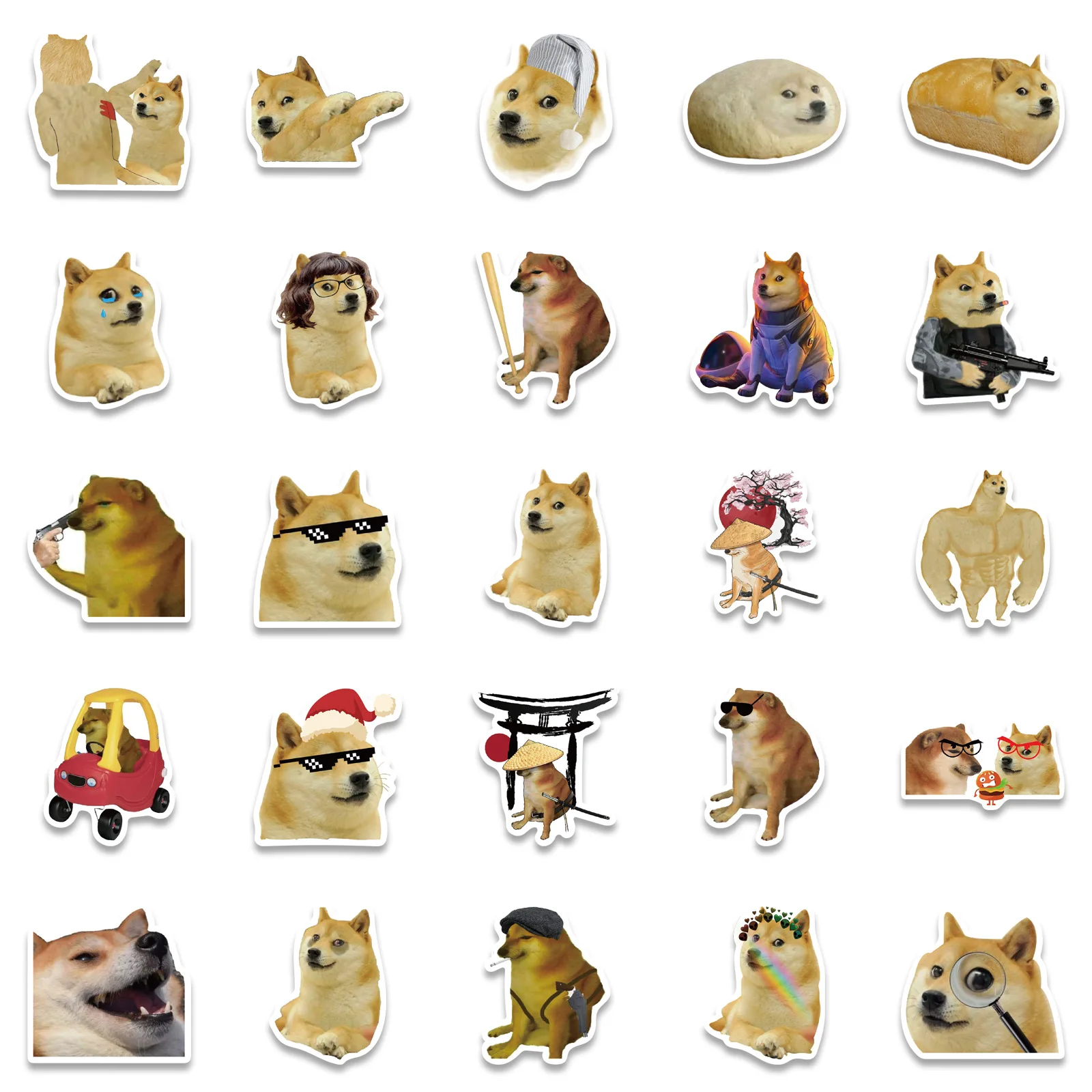 10/30/50pcs/pack Doge Meme Funny Graffiti Decal Decor Stickers For  Motorcycle Notebook Computer Car Children's Toys Refrigerator