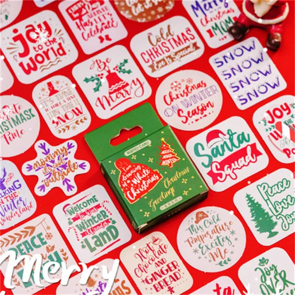 Festive Christmas Santa Claus Decorative Stickers - 45PCS for DIY Scrapbooking & Album Decoration