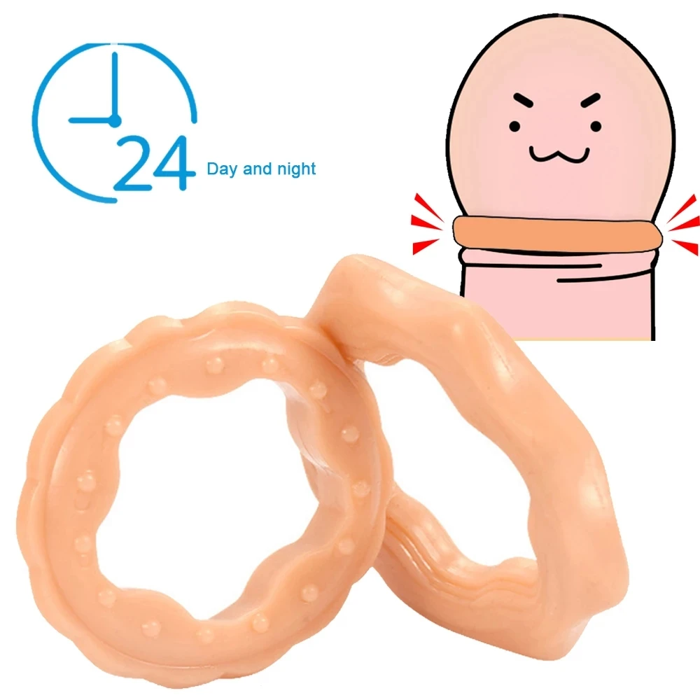 Male Sex Toys 2PCS Reusable Foreskin Corrector for Men Cockring Delay Ejaculation Glans Training Penis Rings Stretcher Sexshop Sex Toys