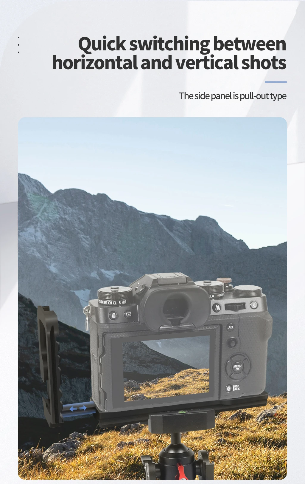 XT5 Käfig Rig Kamera Schutzhülle L-Form Griff Grip Quick Release Platte Halterung Vlog Stabilisator Verlängerung Kit Für Fuji X-T5 – Detail 34