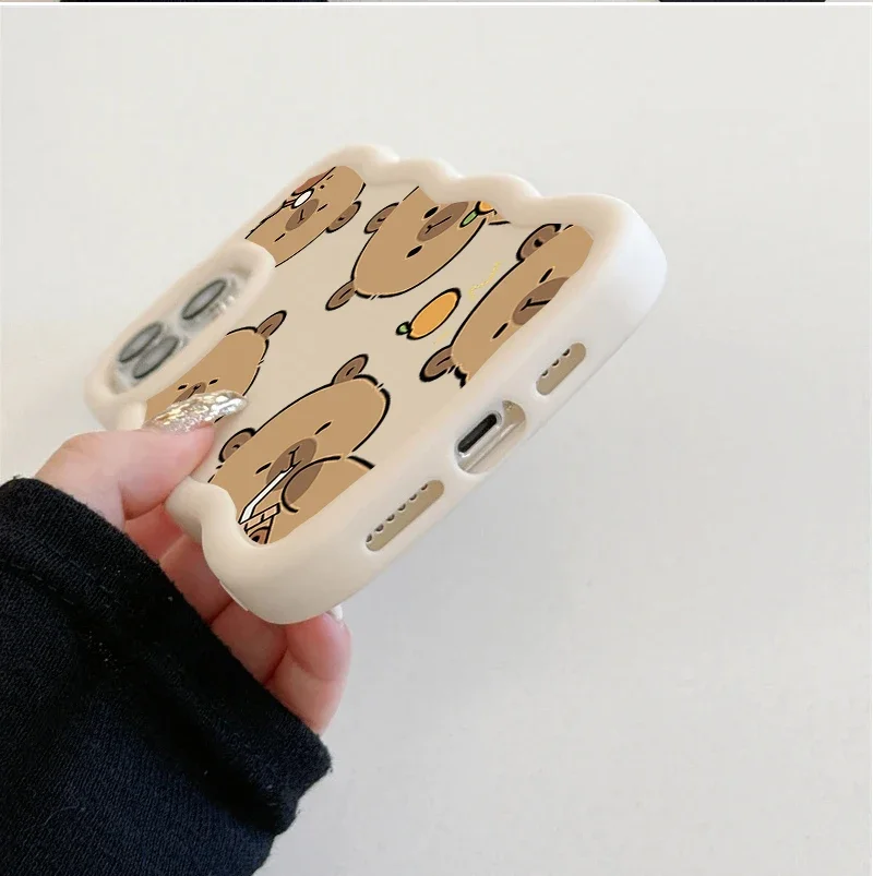 Adorable Cute Capybara Wave Side Phone Case Cover
