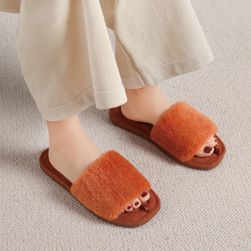 Warm Furry Women Slippers Winter Flat Shoes