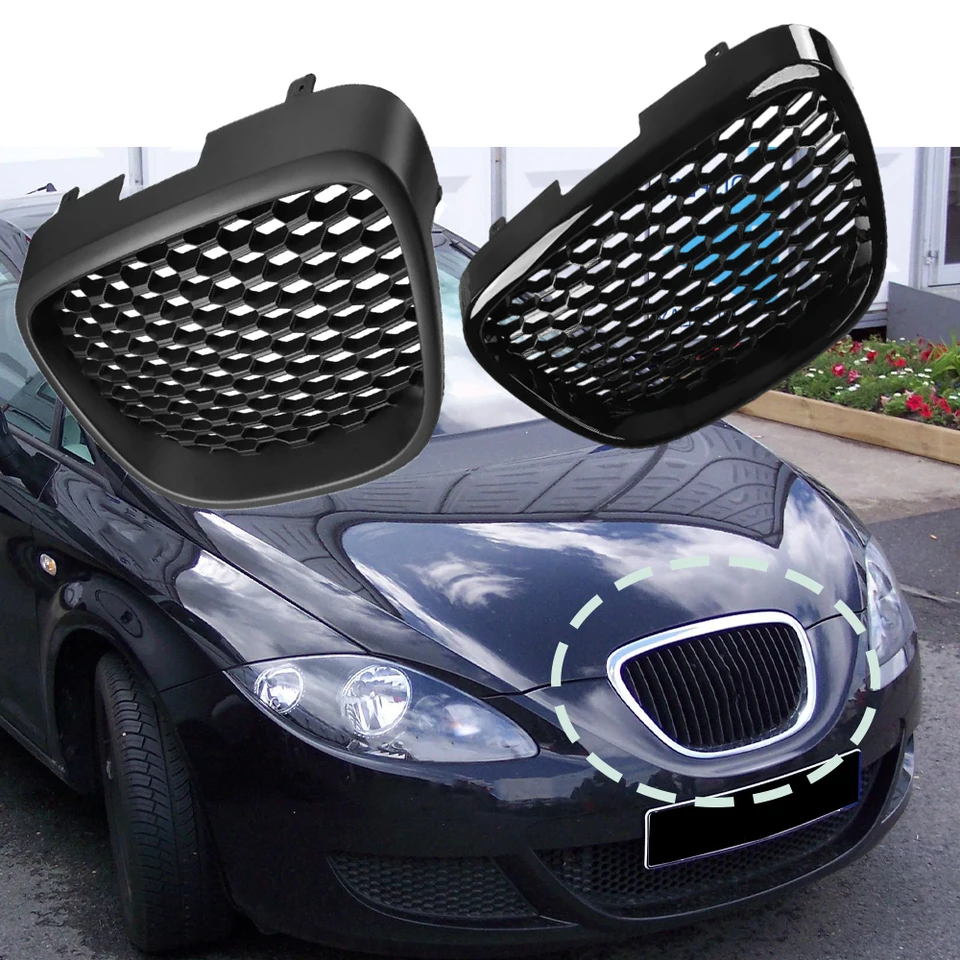 Calandra Anteriore Nera Opaca Per Seat Leon Altea Toledo 2005-2009 – Design Miele - 5