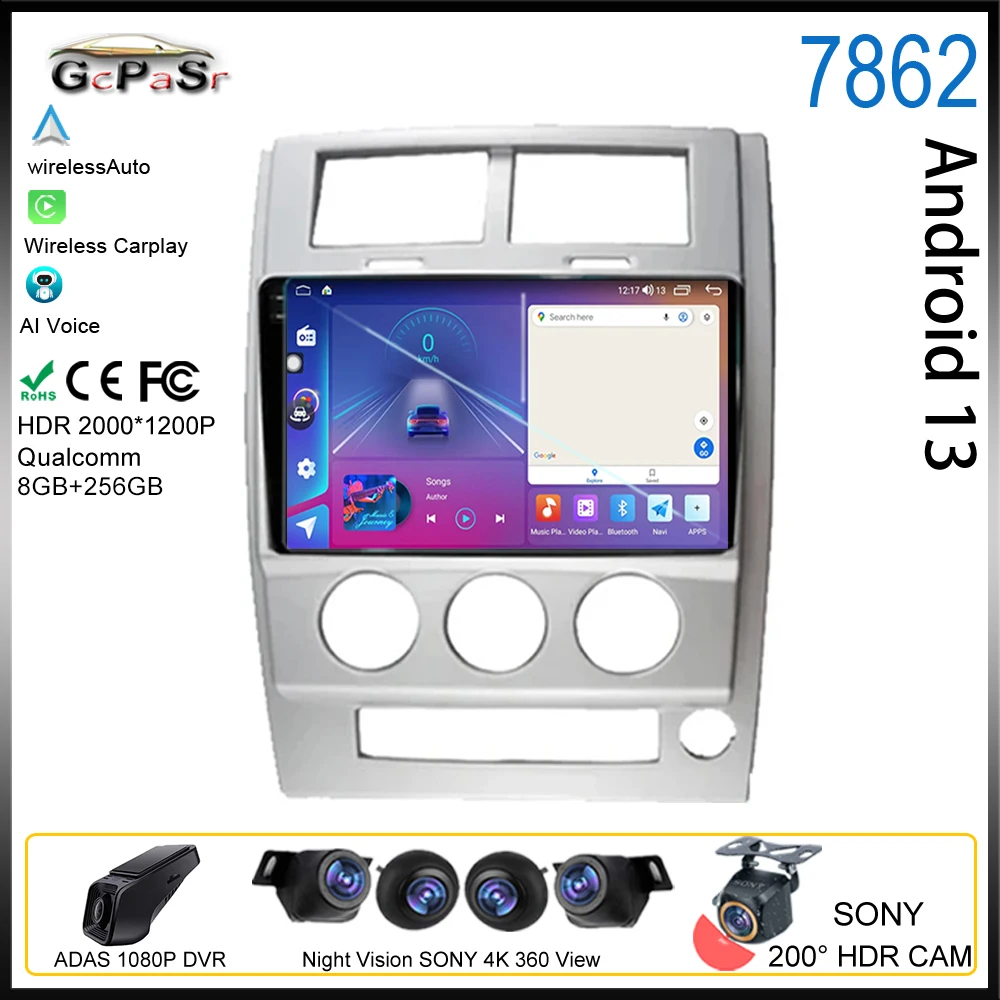 

Android для Jeep Cherokee Liberty KK 2007-2012 автомобильное радио, мультимедийный видеоплеер, Carplay, GPS-навигация, экран камеры, DVD