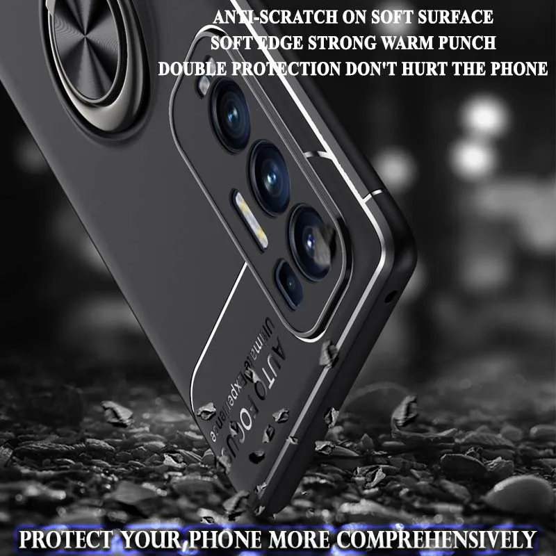 Phone Funda OPPO Find X3 Neo Case 6.55 Inch Black Finger Ring Soft Silicon  Coque for OPPO Reno 5 Pro Plus 5G Cover - AliExpress