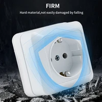 White Wall Mount Socket EU Standard Electrical Outlett Ground Vintage Surface Power Socket Plugs Flame Retardant Plastic - Image 2