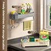 Kitchen Sink Drain Rack Organizer ABS Plastic Self-draining Sink Shelf Soap Sponge Holder Dishcloth Towel Rack Filter Basket 4