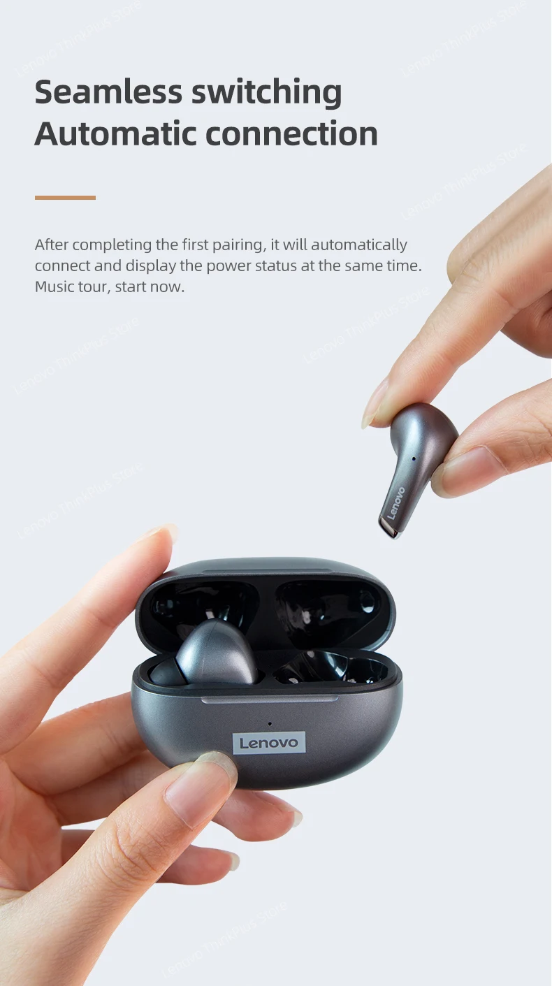 Lenovo LP5 Wireless Earbuds and Earphone With Mic Headphones Sports Waterproof Uellow