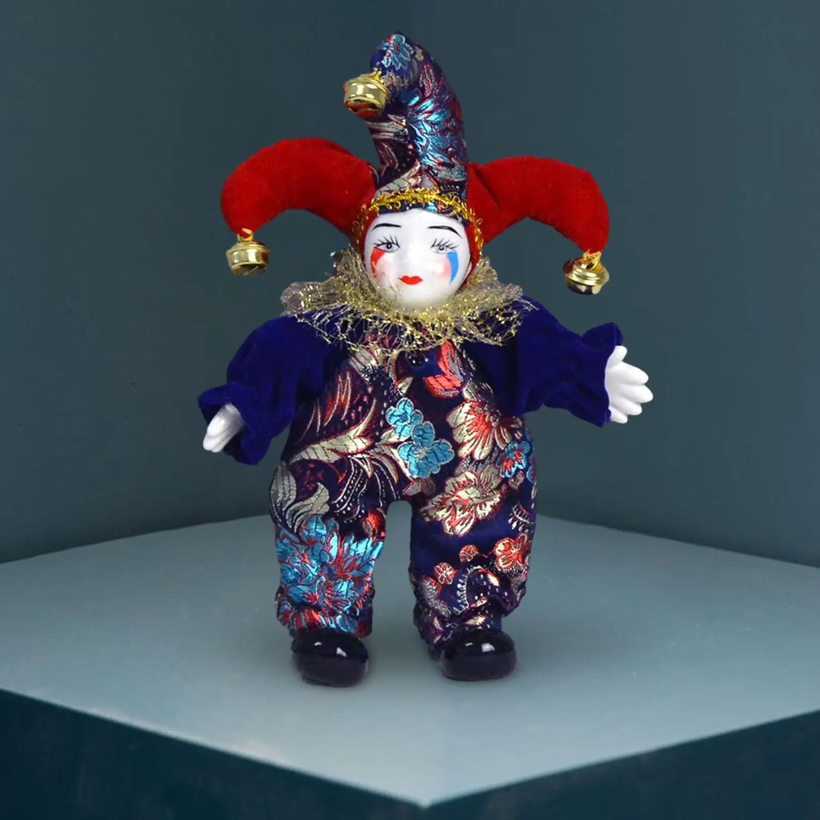 

Porcelain Clown Doll Valentine Day Gift for Kids Funny Harlequin Doll for Souvenirs Arts Crafts Party Favor Birthday Festival