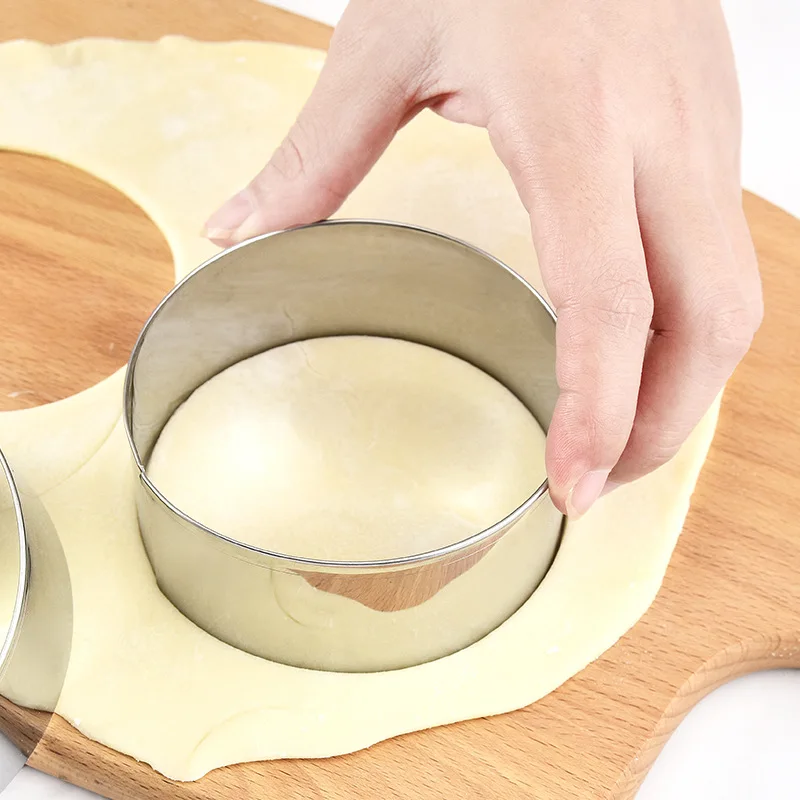 3Pcs/Set Stainless Stee Round Dough Cutter DIY Dumplings Skin Mold Flower Shaped Cookie Pastry Maker Biscuit Circle Ring Mould dough cutter cookie cutters dumpling maker