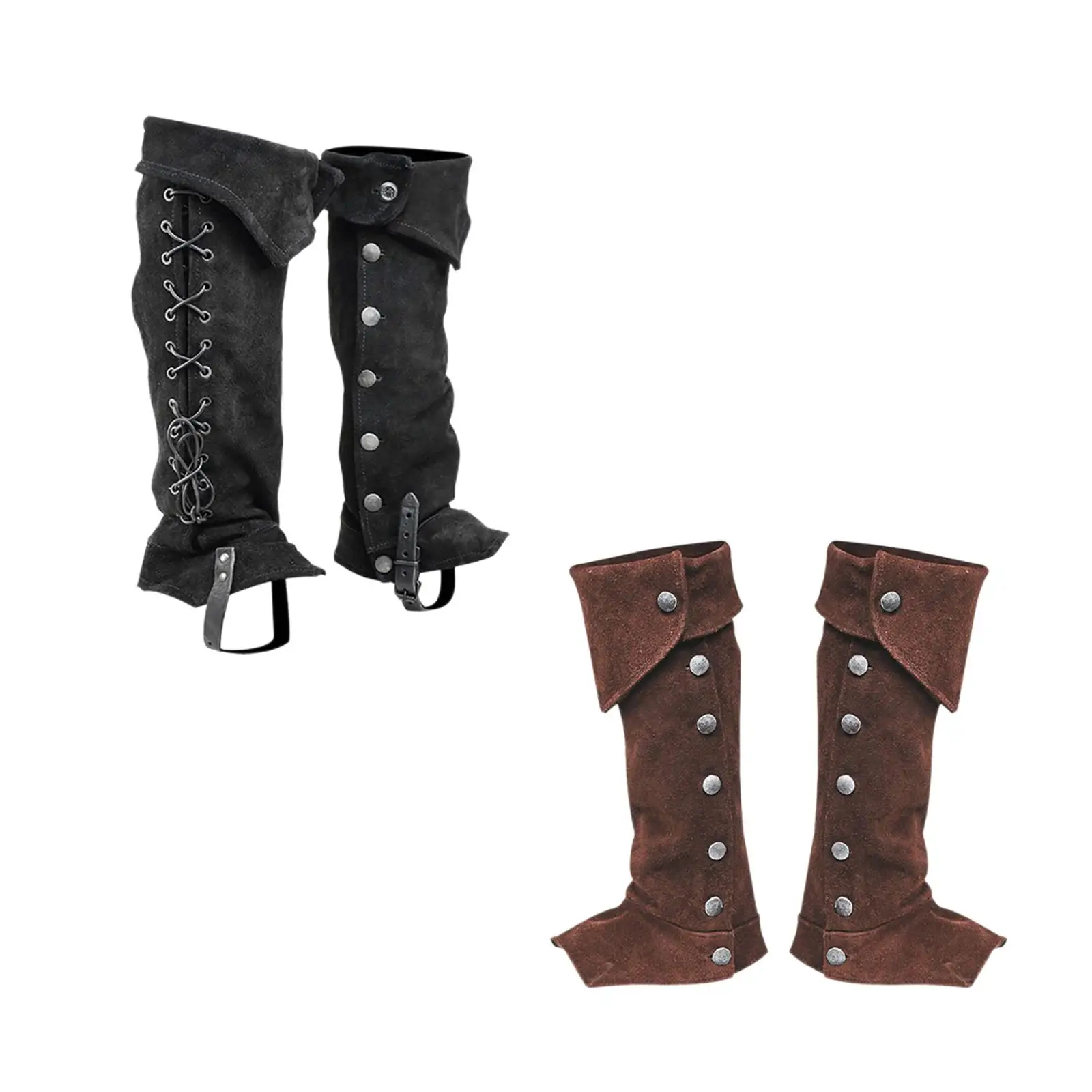 해적 부츠 탑 신발 커버 붕대 부츠 케이스 의상 액세서리 할로윈 축제를위한 Steampunk 군인 부츠 탑 커버
