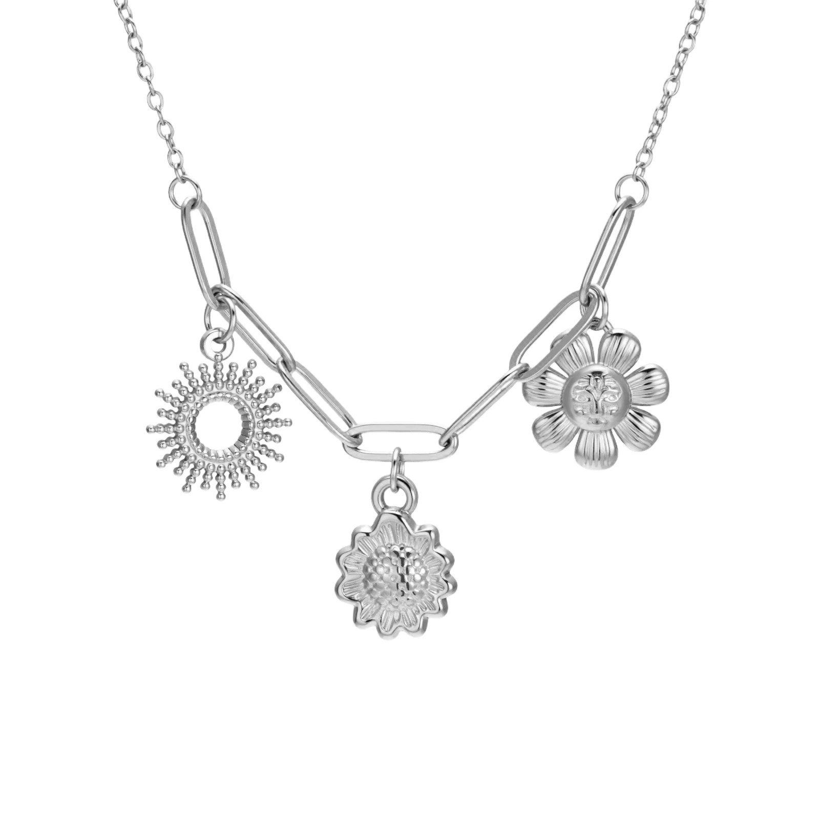 COOLTIME Sonnenblumen-Anhänger-Halskette für Damen, Edelstahl, Modeschmuck, Geschenk, Großhandel – Detail 13