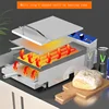 220V Commercial Double layer Hamburger Baking Machine Electric Bake Burger Machine Batch Bun Bread Toaster 4