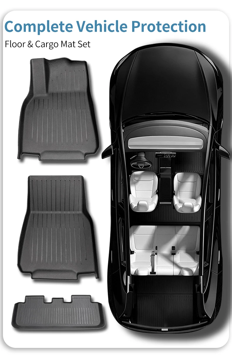 Design für Tesla New Model Y Juniper TPE-Fußmatten, verschleißfeste Fußpolster, Model Y Kofferraummatte, wasserdichte Gepäckmatte, Zubehör – Detail 10