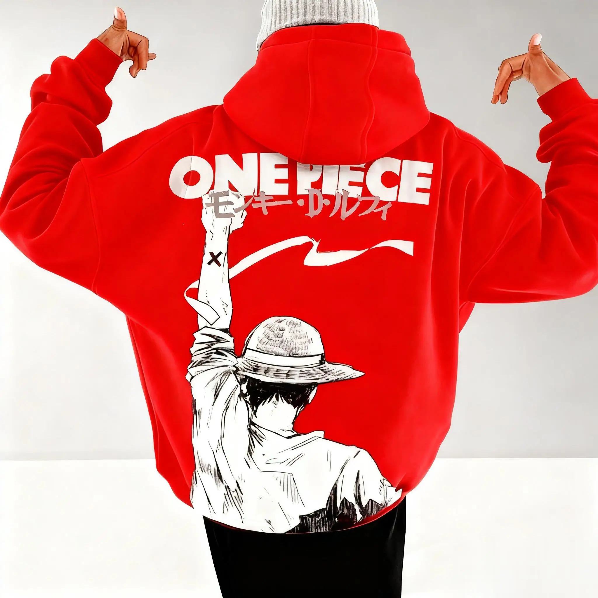 YIMIAO Uomo Donna Anime One Piece Felpa con Cappuccio