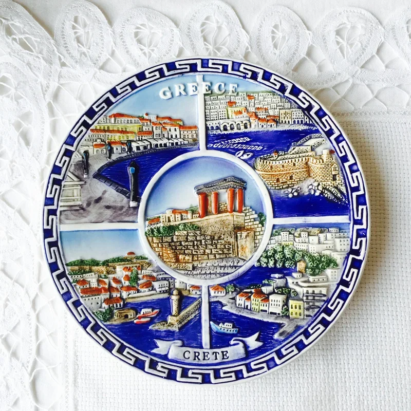 15cm Creativity London Tourist Souvenir France Nordic Decorative Dishes Wall Sofa Background Pendant Hand-painted Ceramic Disc 4