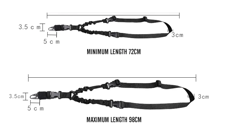 Description Picture 4 of itemTactical Gun Single Point Sling Adjustable Bungee Rifle Shoulder strap length for Airsoft Hunting Accessories Strap M4 with pad