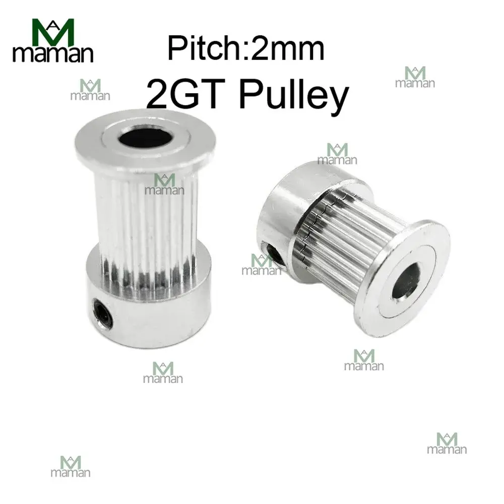 GT2 Timing Pulley 2GT 20 Teeth K-shaped Aluminum Bore 3/3.17/4/5/6/6.35/8mm Bandwidth 6/9/10mm 3D Printer Parts fixed pulley timing belt pulley belt pulley timing pulley