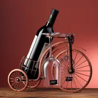 Retro Carriage Bike Wine Rack Hanging Wine Glass Holder Bar Dining Table Decor Wine Bottle Display Rack Wine Cup Organizer 2