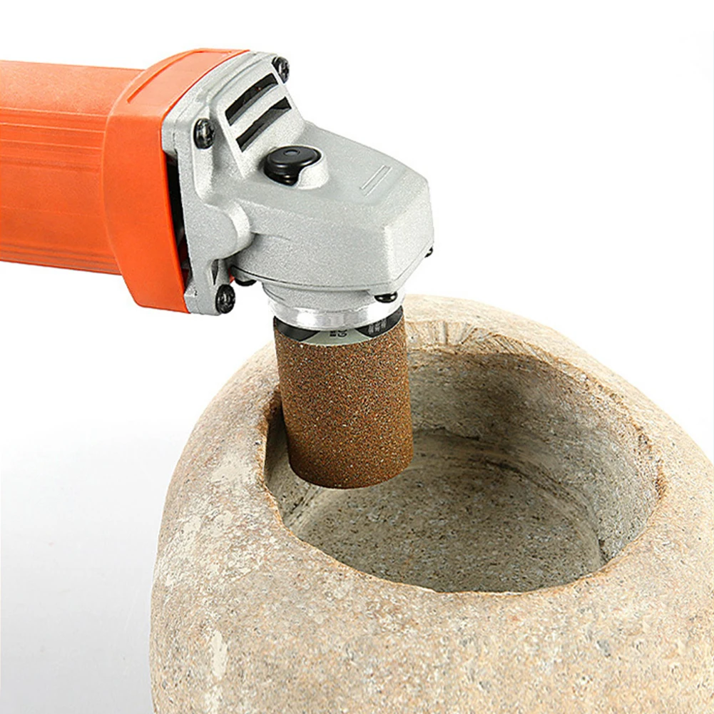 Abrasive Wheel Grinding Wheel 1Pc Cylindrical Diamond Grinding Wheel M10Thread Polishing Head Abrasive Sanding Wheel 50/100/200Grit 100 Type Angle Grinder
