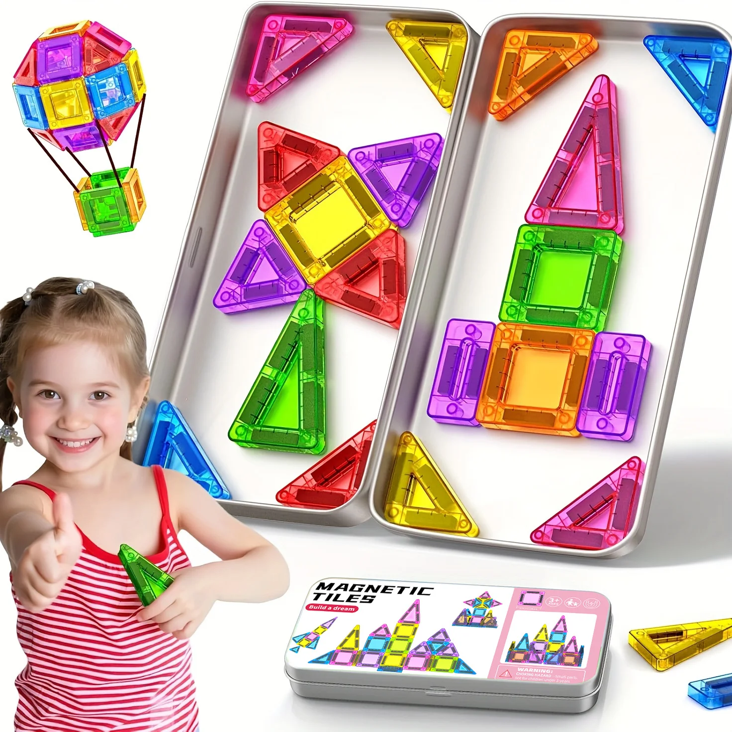 บล็อกแม่เหล็กขนาดเล็ก, ชิ้นส่วนแม่เหล็ก, ของเล่นเสริมพัฒนาการ, ขนาดพกพา, พกพาสะดวก, ขนาดเล็ก, จัดเก็บง่าย 1