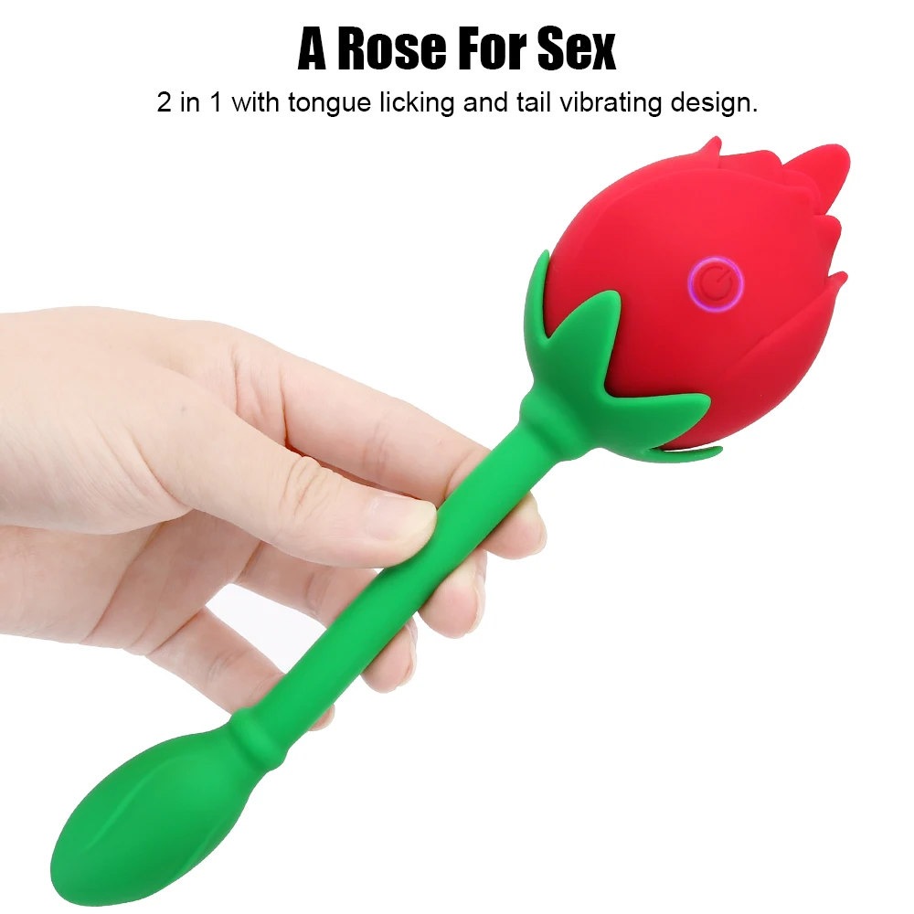 Schwanz Rose Form Vibration 2 In 1 Zunge Lecken Vibrator Klitoris Stimulation Nippel Massager Hintern_voghion.com