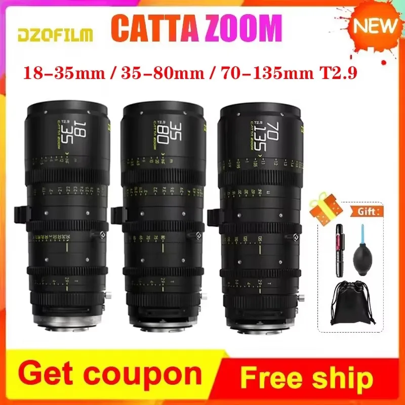 DZOfilm CATTA ZOOM 18-35mm 35-80mm 70-135mm T2.9 FF E-마운트 시네 줌 렌즈 MF 포커스 풀프레임,미러리스,카메라,렌즈